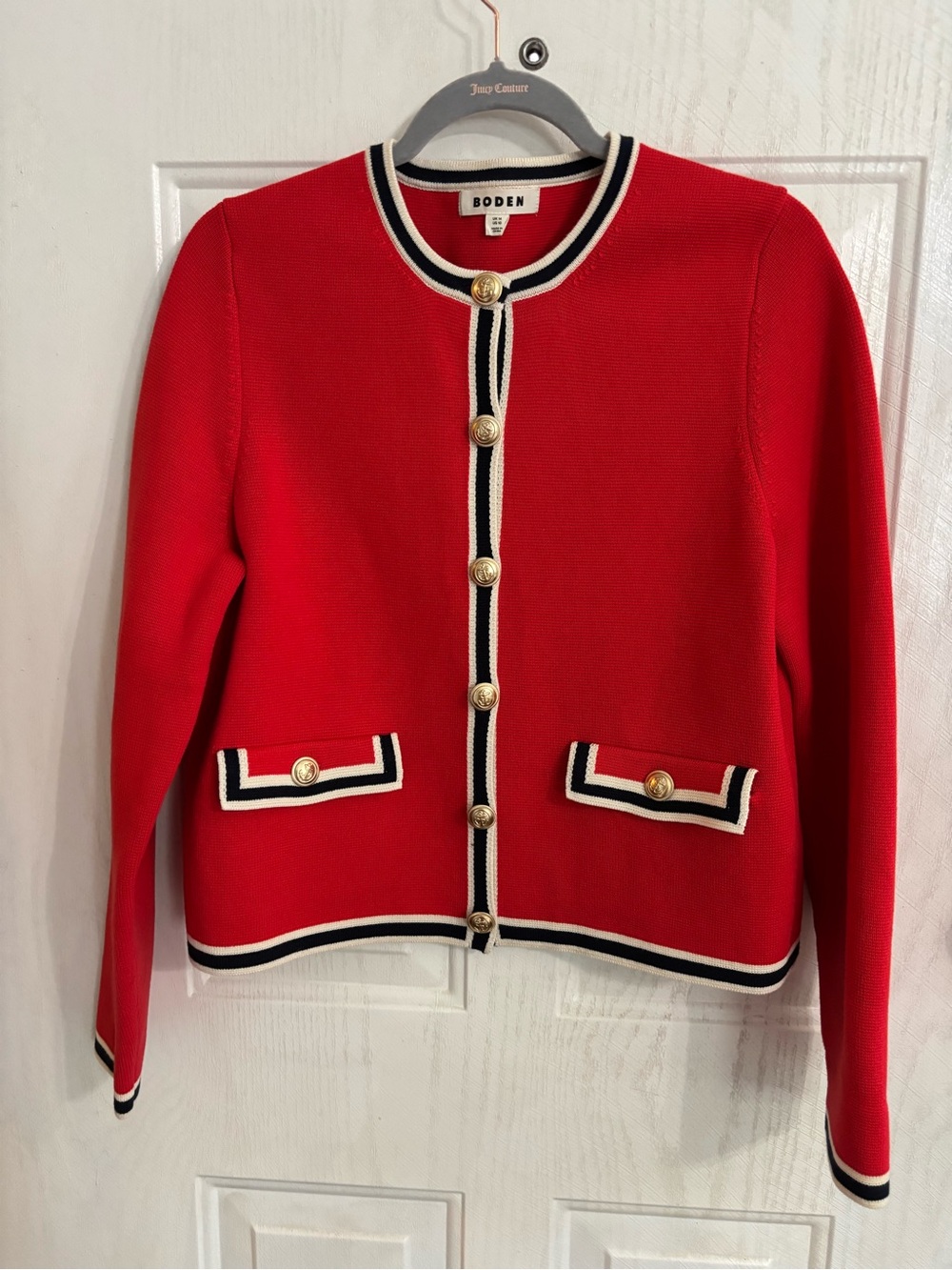 Boden - Red Knit with Gold Button Detail - Picture 8 of 11